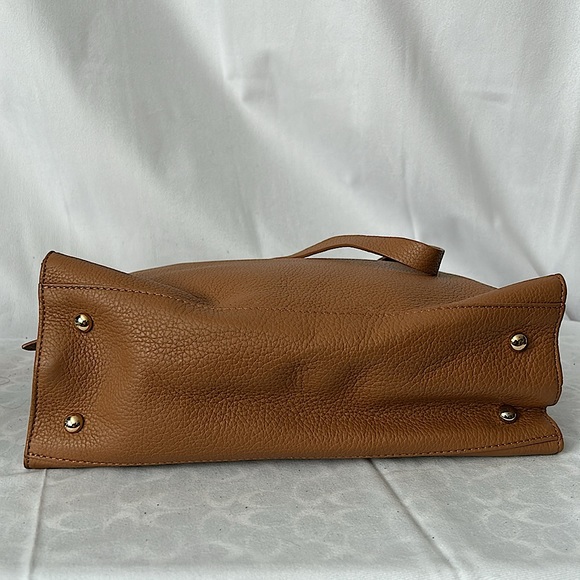 Iacucci Italy Luxurious Caramel Brown Pebbled Leather Handbag Purse 🌸🌸 - Picture 3 of 9